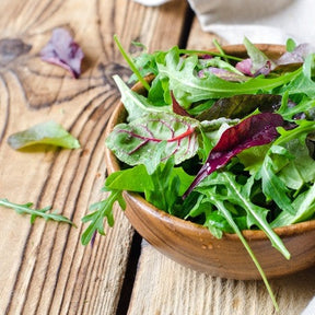Gourmet mesclun mix lettuce seeds from SeedsNow, small packets of mixed lettuce seeds for home gardening or planting.